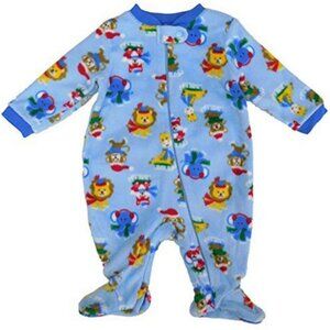 Winter Fleece Footed Pajama Sleeper Infants Baby Christmas Animals  0-3m NEW